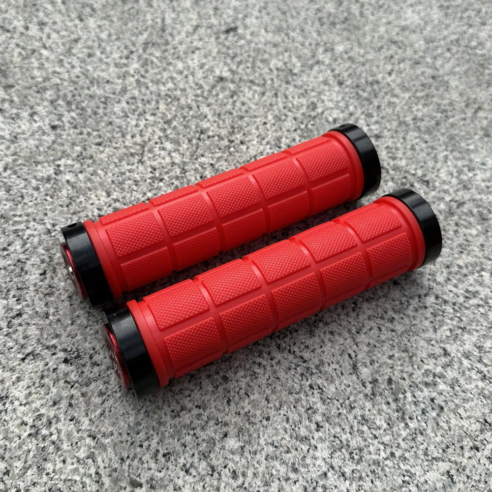 General Purpose Mountain Bike Handle Grips Aluminum Alloy Lock Rubber Non-slip Shock-absorbing Folding MTB Bicycle Grip Parts