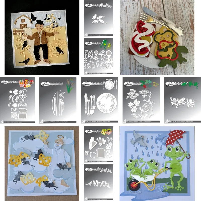 The Frog Swims Back and Forth in the Water Cutting Dies Scrapbook Diary Decoration Stencil Embossing Template DIY Greeting Card