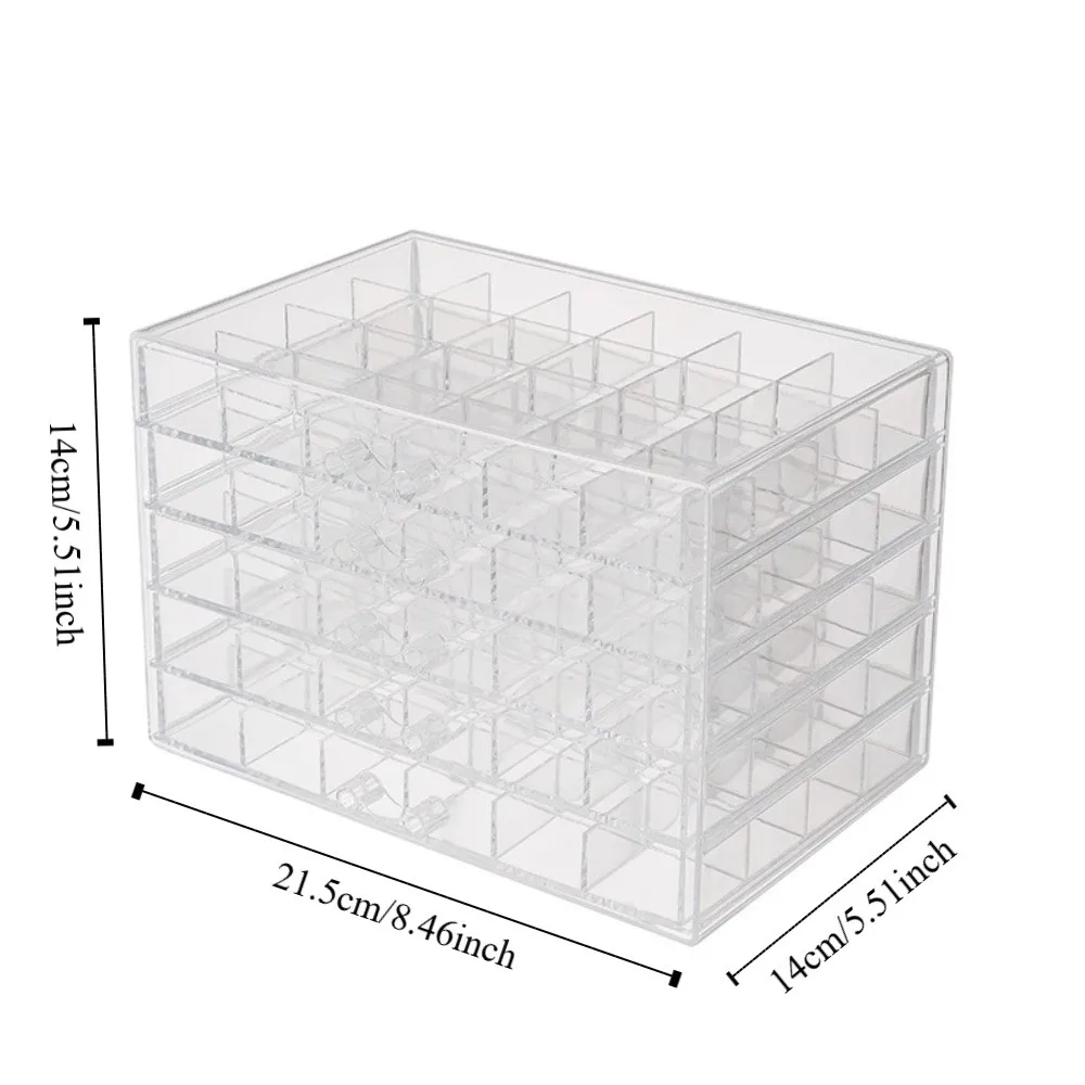 120 Grids Jewelry Storage Box Drawer Style Dustproof Transparent Organizer Box Plastic Ring Jewelry Sorting Box Vanity
