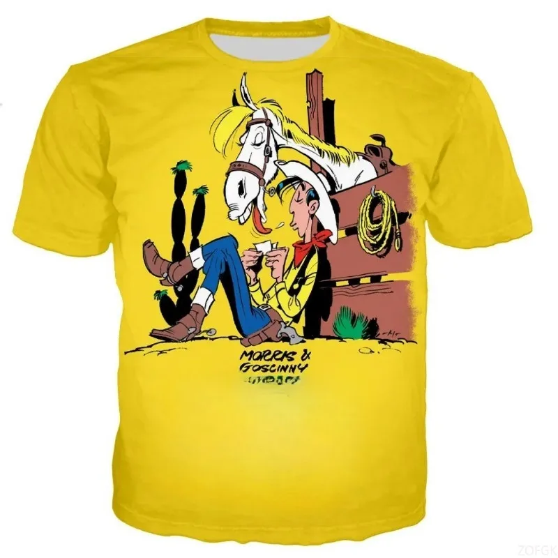 

Cowboy Character Anime 3D Printing Street Men's and Women's Fashionable Round Neck Children's T-shirt