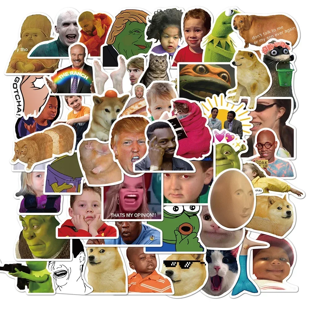 50pcs/Bag,Funny memes Pack Stickers,Waterproof,Be Suitable for Skateboard DlY Luggage LaptopPhone Creative Stationery Toys image 4