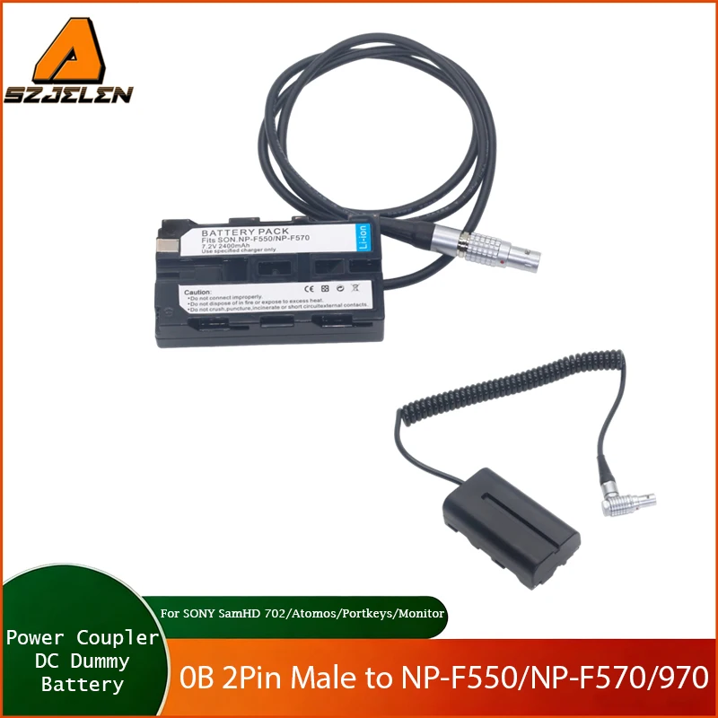 Ronin 2 6Pin/0B/RS/D-tap to NP-F550/NP-F570/970 Power Coupler DC Dummy Battery For SmallHD/Atomos/Portkeys/ SONY/DJI Monitor