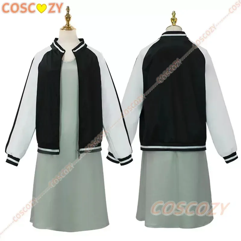 

2025 yiyi Anime Bocchi The Rock! Cosplay Hiroi Kikuri School Uniform Baseball Sweater Coat Bean Green Suspender Skirt Halloween