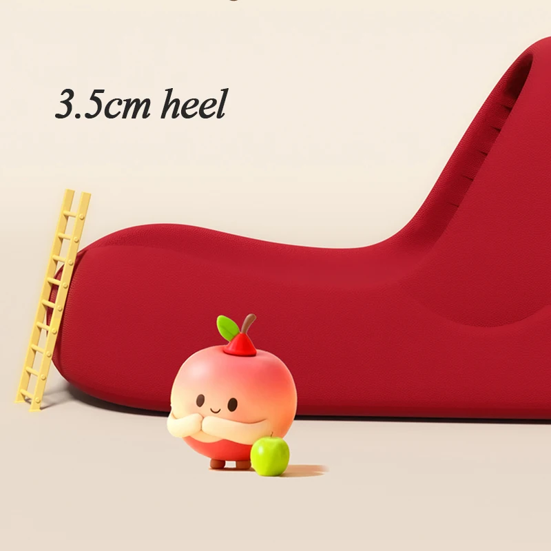 2026 Lovely Apple Eva Slippers Women Summer Couple Platform Cloud Slippers Woman Lightweight Non Slip Indoor Home Slides Female image 4