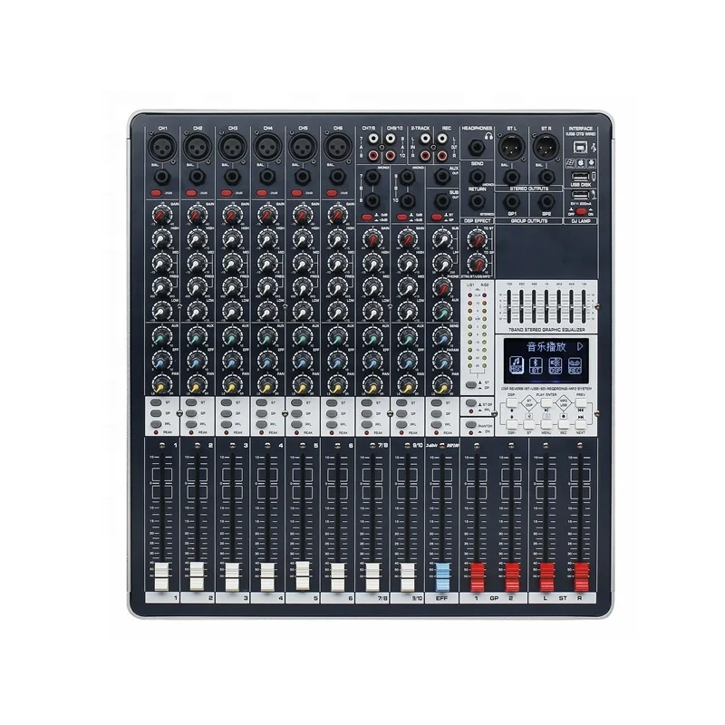 2025 Hot sale professional audio sound mixer sound equipment amplifiers speaker 10 channels mixer