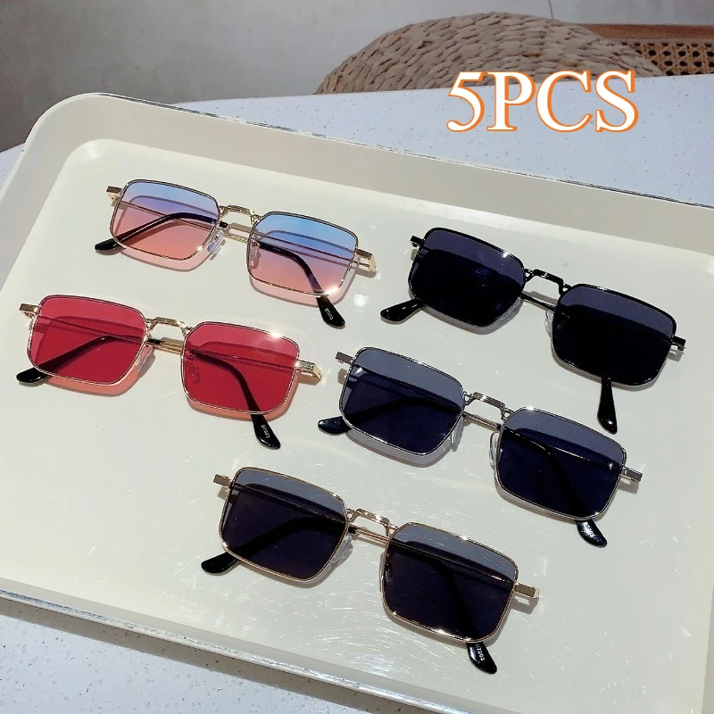

5PCS Vintage Steampunk Sunglasses Men Fashion Brand Metal Sunglasses Women Driving Glasses UV400 Shade Eyewear