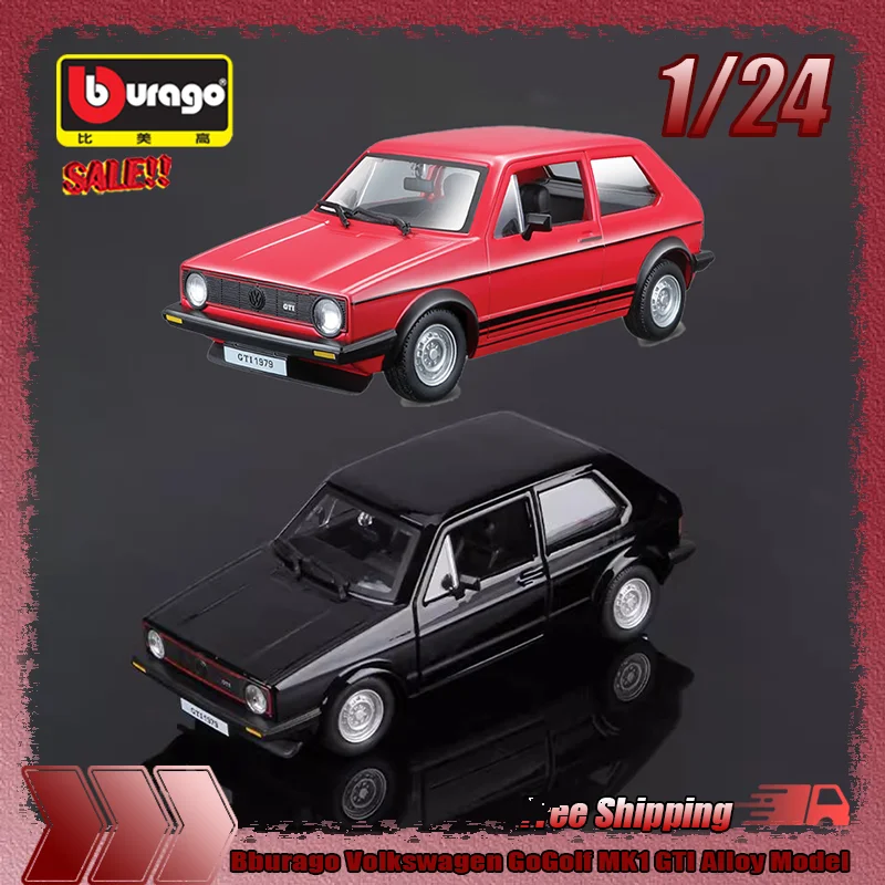 

New In Stock Bburago 1:24 Volkswagen Golf Mk1 Gti Simulation Alloy Miniature Diecast Car Model Ornament Boy Gift Custom Toy Gift