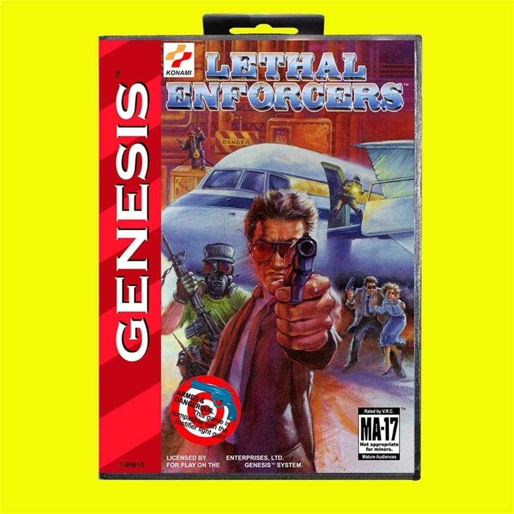 New Arrival Lethal Enforcers  Game Cartridge 16 Bit MD Game Card With Retail Box For Sega Mega Drive