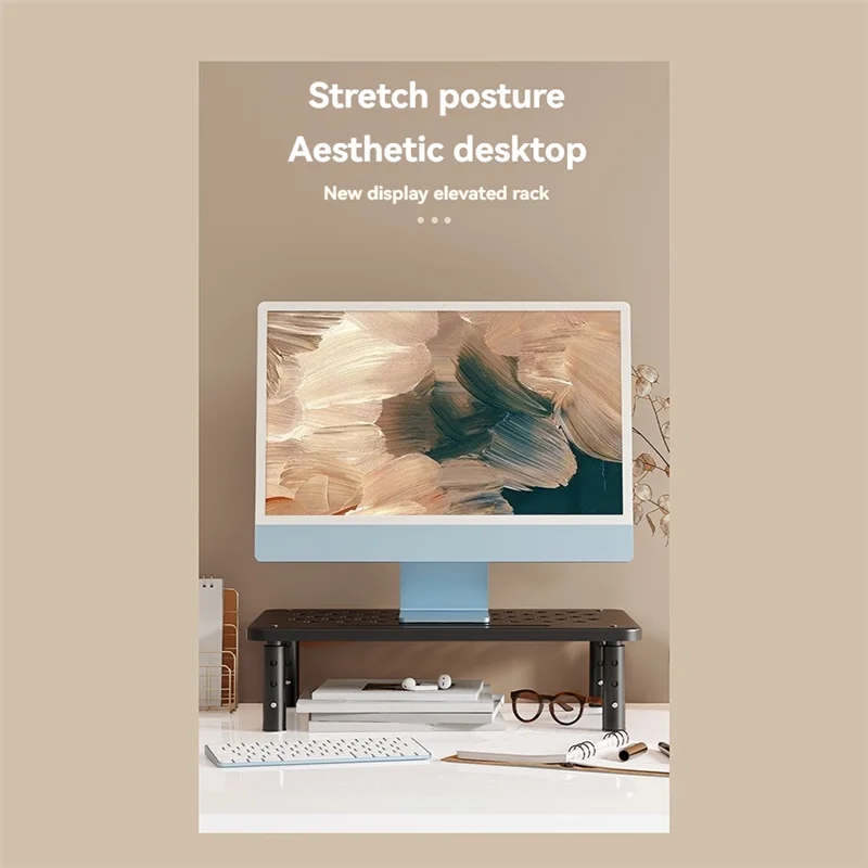 ABFN-حامل شاشة سطح المكتب قابل للتعديل، حامل رف شاشة للمكتب والاستوديو والدراسة والطلاب أ