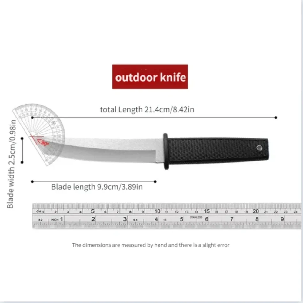 2024EDC Black and White Knife for outdoor use, a portable basic tool for hiking, exploring and camping High hardness knife