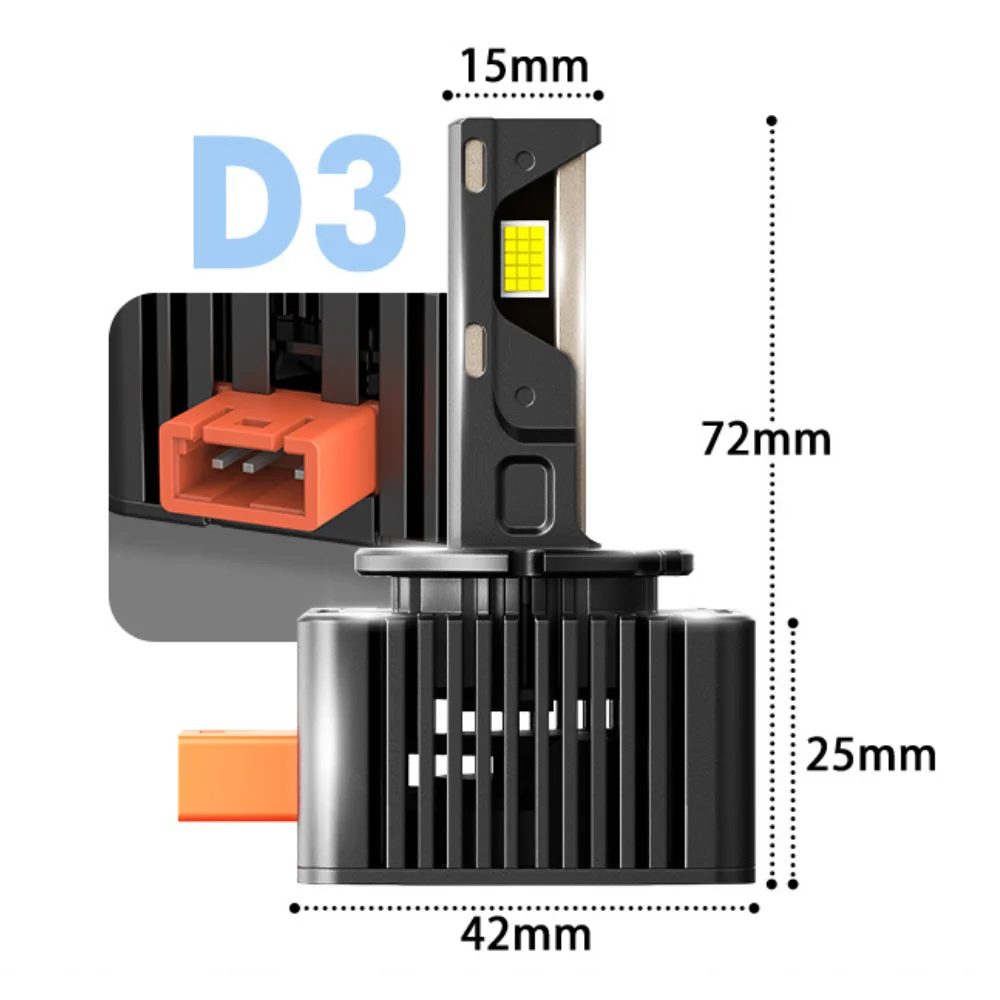 BEVINSEE D1S D1R D3S D3R D2S D2R D5S CANbus LED-koplamplamp 80W 8000LM Super Bright HID Xenon Vervanging Plug & Play 6000K 12V