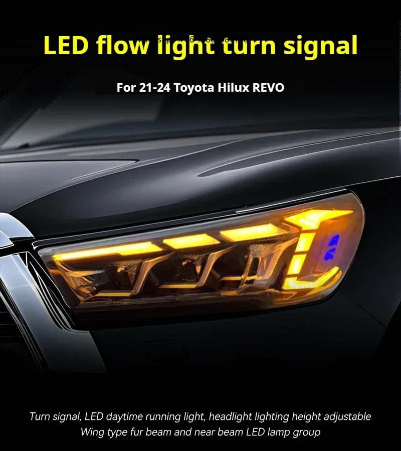 

Автомобильные фары FT для Toyota Hilux REVO 2021-2024: Светодиодные проекционные фары, дневные ходовые огни, автомобильные аксессуары
