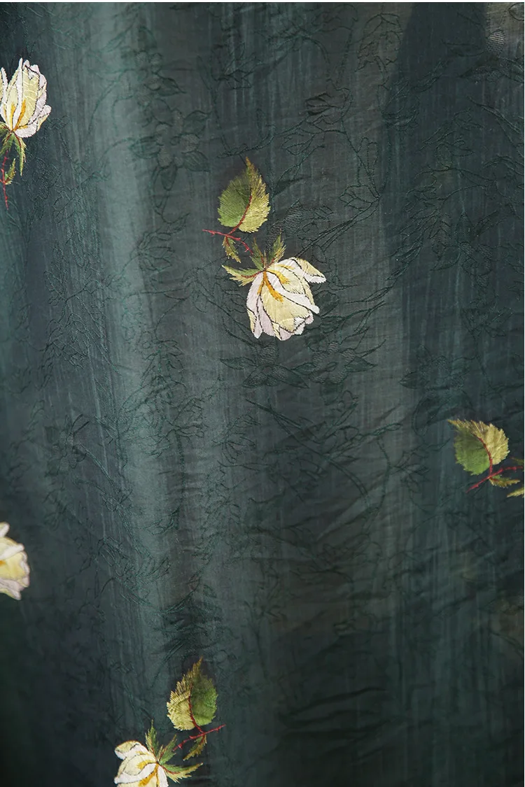 Rose Embroidered Silk Jacquard Fabric Summer Dress Shirt Hanfu Cheongsam Decorative Sewing Fabric view 5