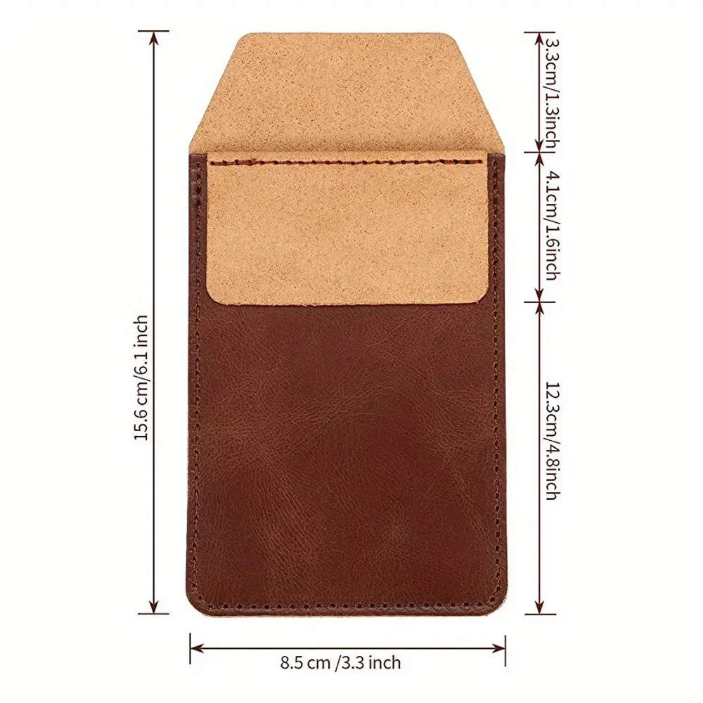 1PC Pocket Protector Leather Pen Pouch Holder Organizer Handmade Pencil Pocket Holder for Lab Coat Shirt Note School Office