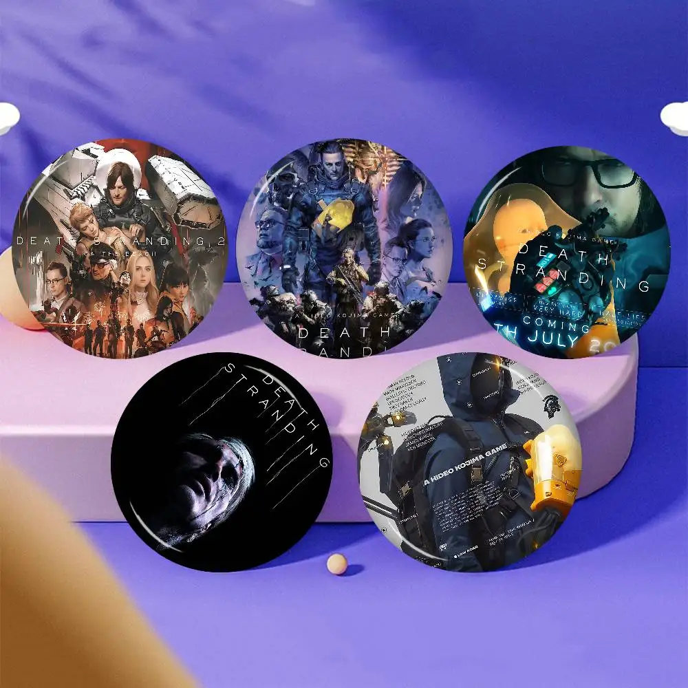Video Game Death Stranding Cartoon Brooches Anime Badge Round Handmade Brooch Lapel Pins Jewelry For Backpack Clothes Gifts