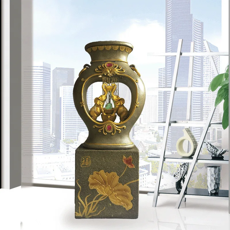 European elephant fountain flowing water ornament restaurant balcony rockery ornament