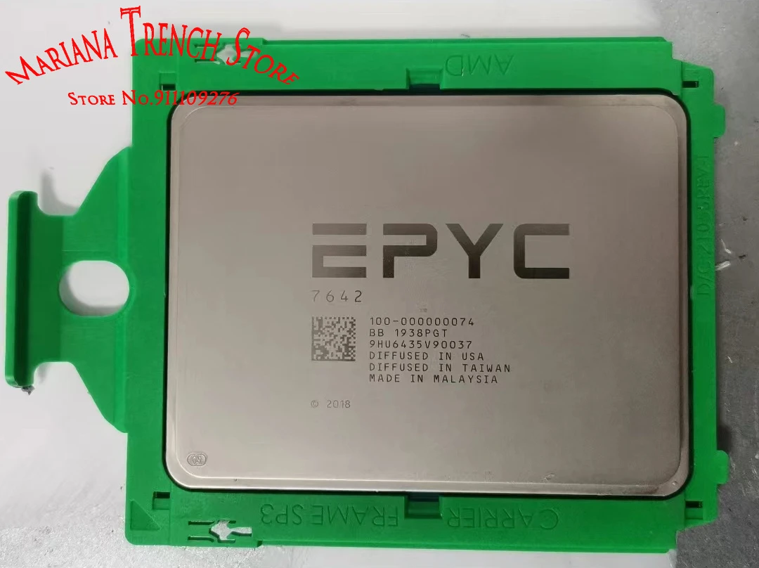 

CPU for EPYC 7642 48 Cores 96 Threads Base Clock 2.3GHz Max.Boost Up to 3.3GHz L3 Cache 256MB TDP 225W