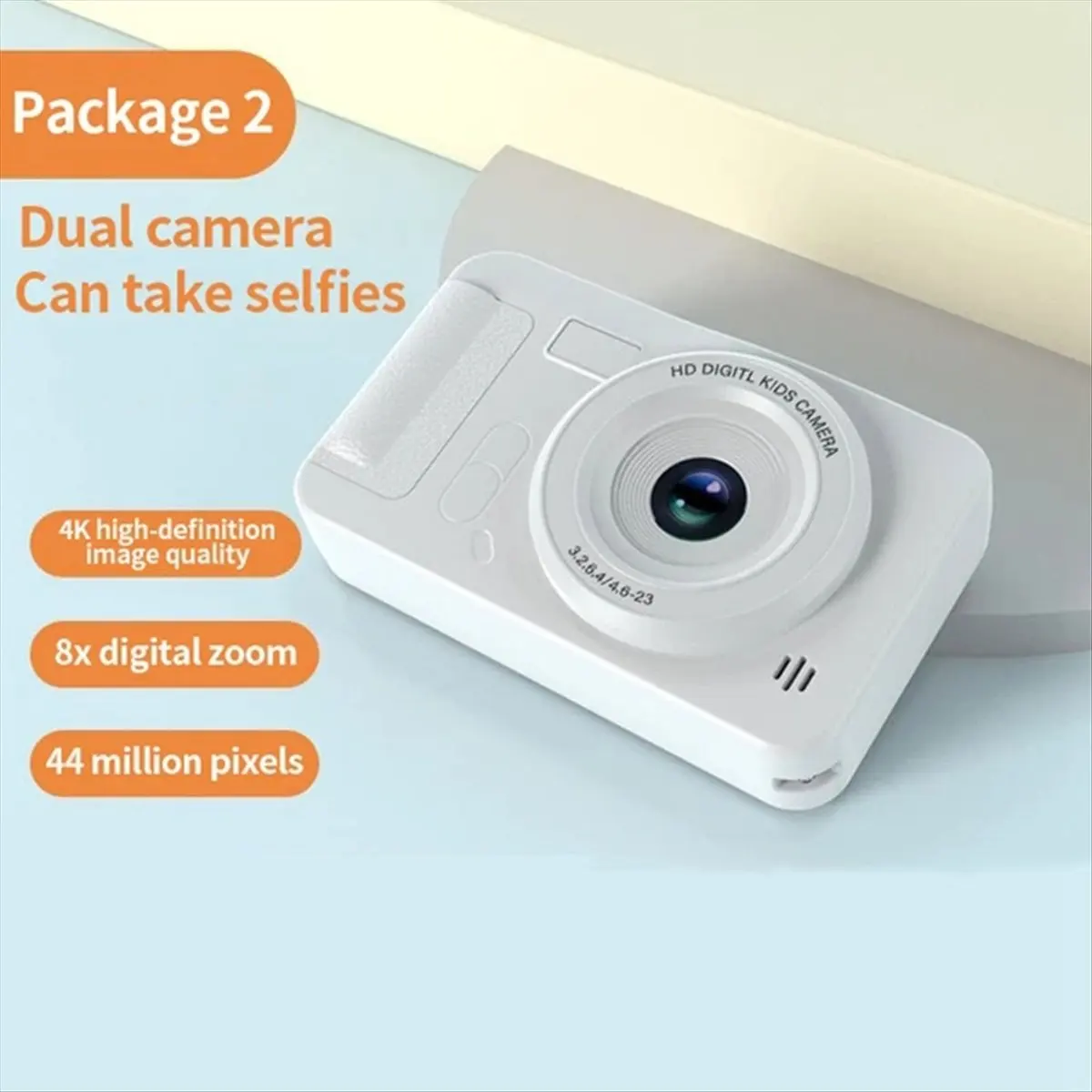 |N06R NEW|  4K Digital Camera 44 Megapixels HD Photography CCD Travel Selfie Pocket Students Campus Selfie Camera White