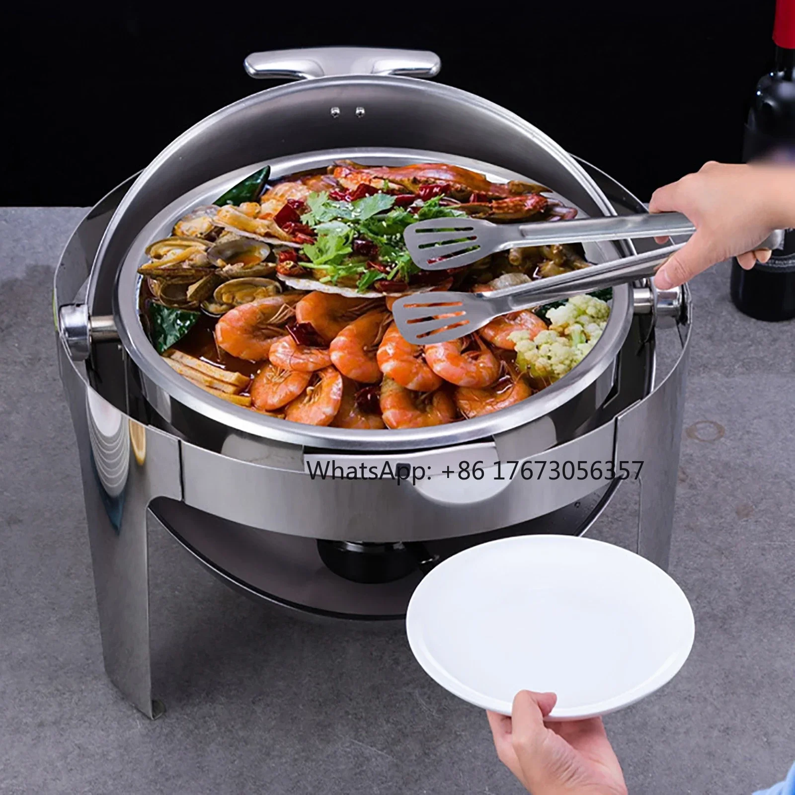 Chafing Dish Solid Buffet Golden Stainless Steel Alcohol Stove Household Commercial Removable Round Food Warmer Restaurant