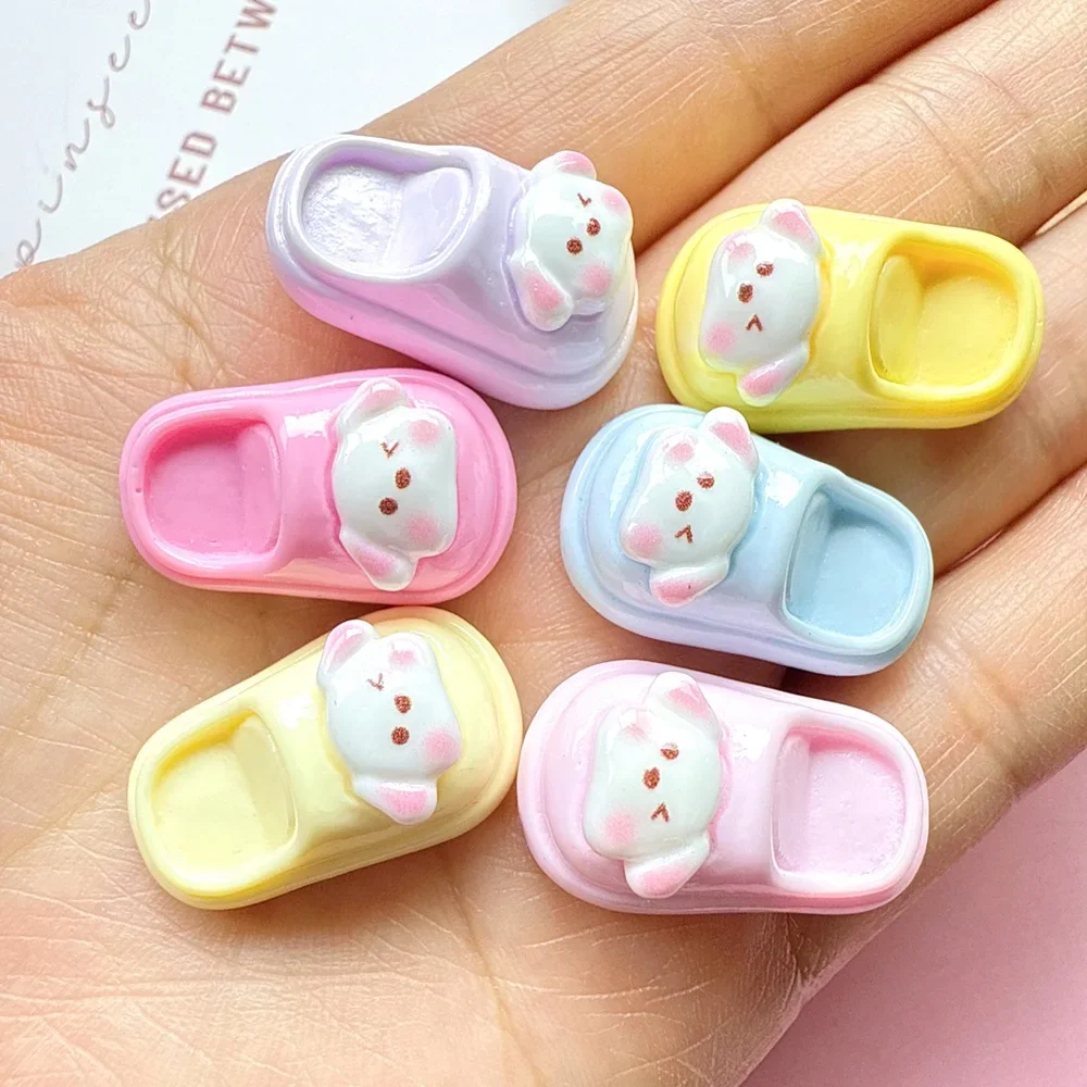 Cartoon 3D Mini Cute Dog Slippers Miniature Resin Cabochon DIY Jewelry Making Phone Case Decoration Craft Supplies Embellishment