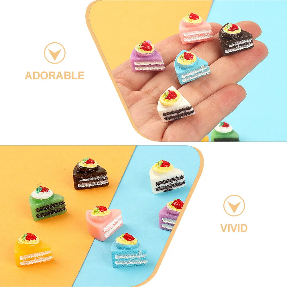 12 قطعة كعكة مصغرة مجموعة الحلوى الصغيرة واقعية صغيرة الغذاء الدعامة منزل صغير ديكور مطبخ كعكة تحلية مصغرة #2