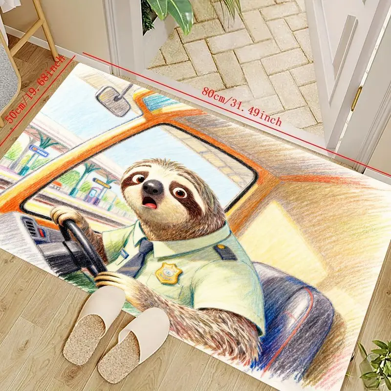 

1 шт., забавный мультяшный ленивец, офицерский напольный коврик для вождения автомобиля, причудливый коврик в стиле зоотопии для гостиной, спальни, детской комнаты Nu