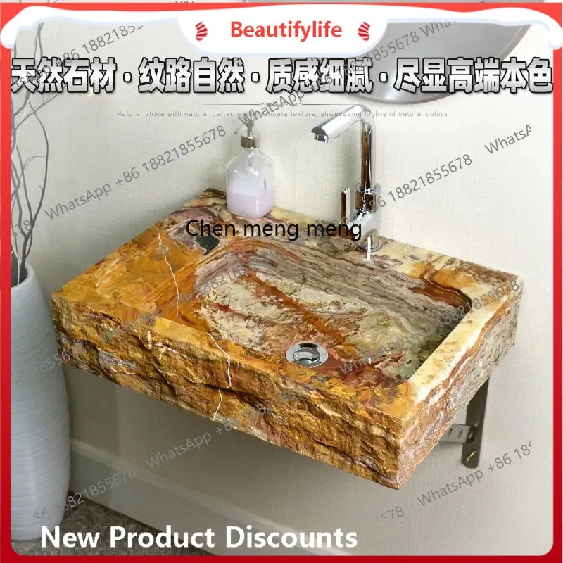 

B67 Wall-mounted wash basin marble combination, small and simple bathroom, household toilet, balcony washbasin