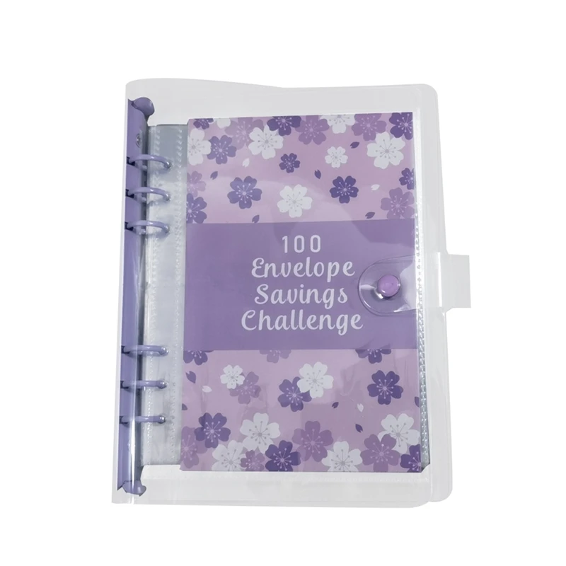 100 Day Envelope Challenge Binder For Budget Planning With Cash Envelopes Purple