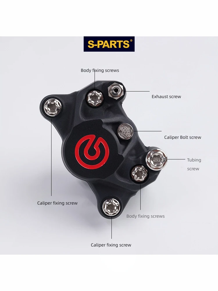SPARTS Gr5 سبائك التيتانيوم بريمبو 2 وعاء الفرجار مجموعة البراغي باستخدام الحاسب الآلي، الفرجار تعديل الذهب الأزرق الأسود اللون