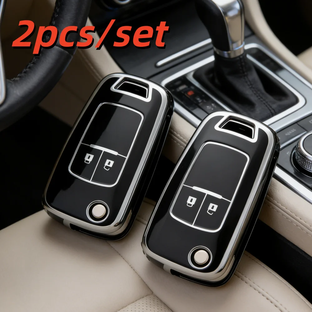 2pcs Car Key Case Covers For Chevrolet Cruze Spark Orlando Malibu For Opel Vauxhall Astra J Corsa D E Zafira Mokka