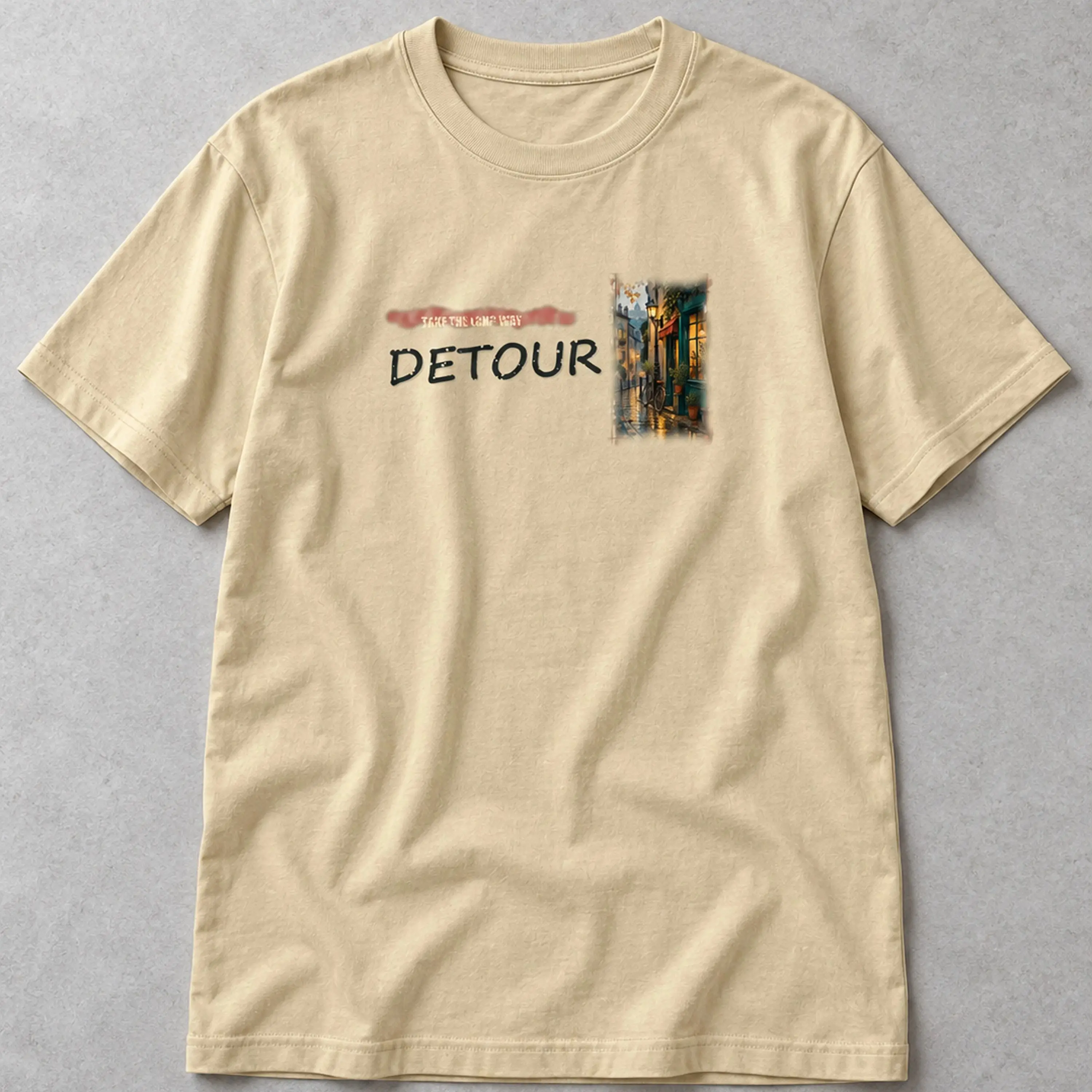 Detour City Notes Collage Cotton T-Shirt