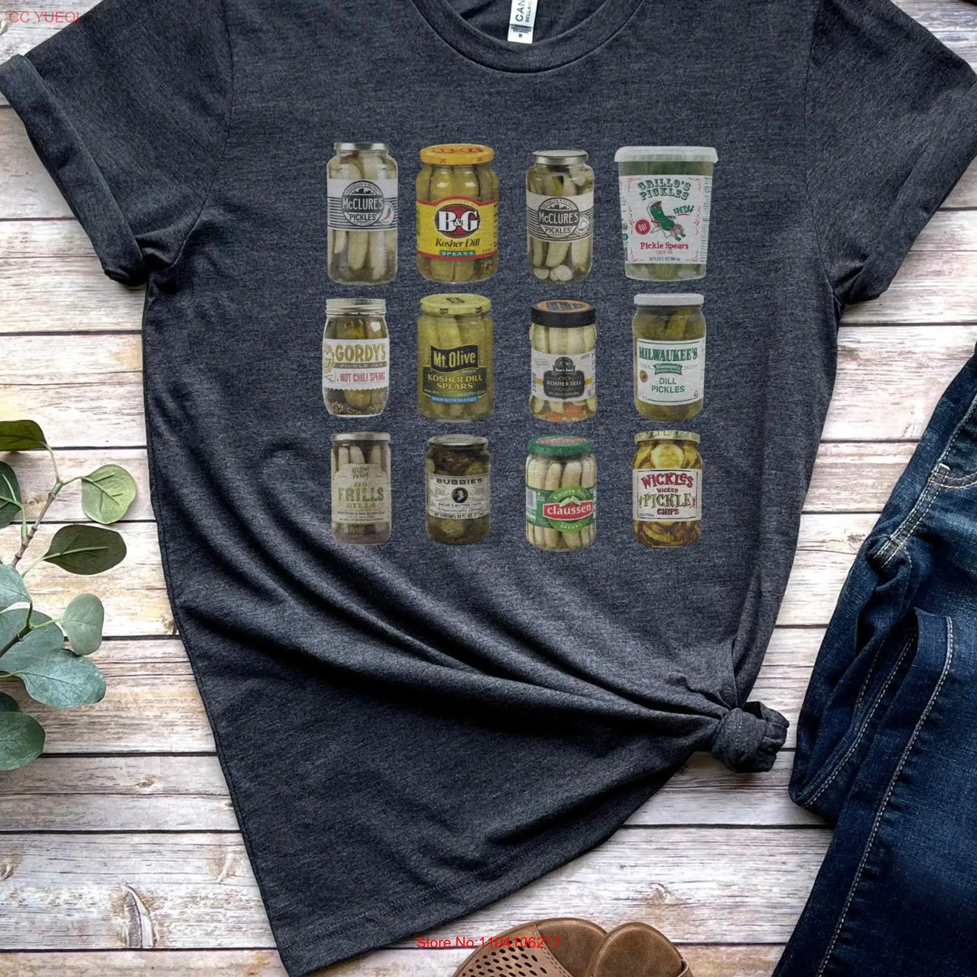 Pickle T Shirt Vintage Canned Pickles Retro Jar Farming Adult Relaxed long or short sleeves