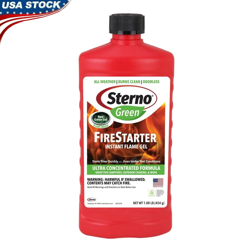 

All-Weather Odorless Fire Starter Gel Quick Ignition Biodegradable Ethanol Safe Indoor Outdoor Use 16oz Bottle