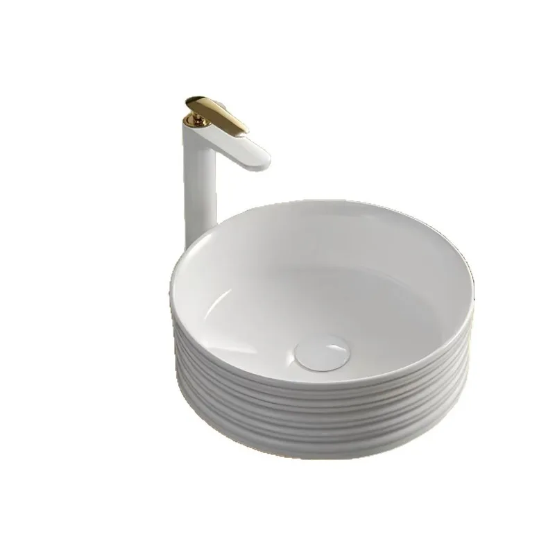 

Relief Art Stage Round Deepening Washbasin Ceramic Washbasin Pool Creative Personality