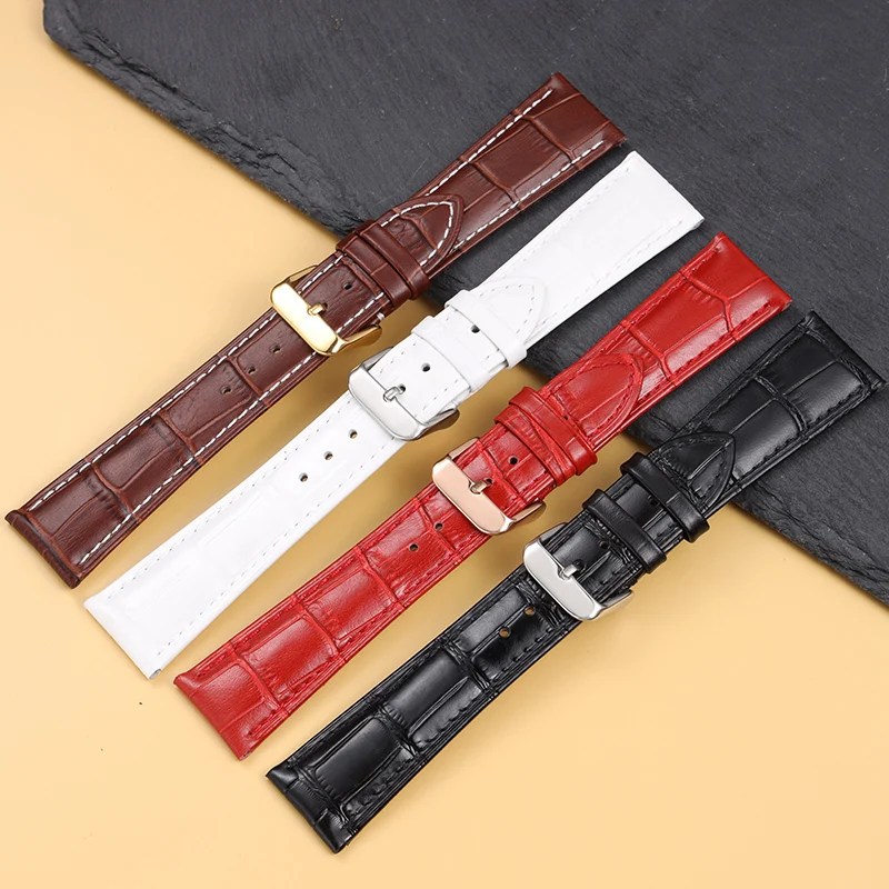Calfskin Leather Watch Strap, Solid Buckle, Gift for Her