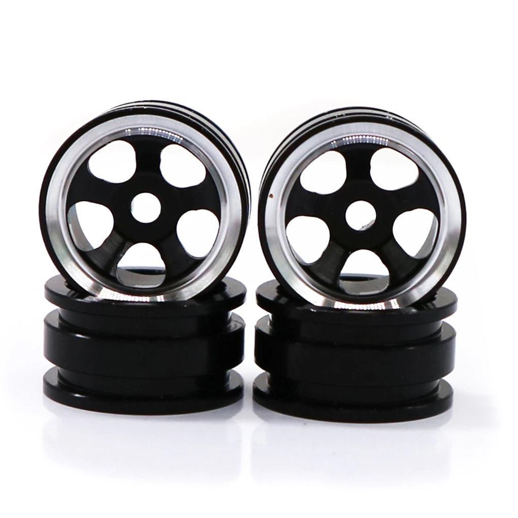 Aluminum Alloy 1/35 Metal Wheel Rims 4pcs Shock-proof Rc Metal Wheel Rims For Orlandoo P01 P02 A01 A02 A03 RC Car Part Black