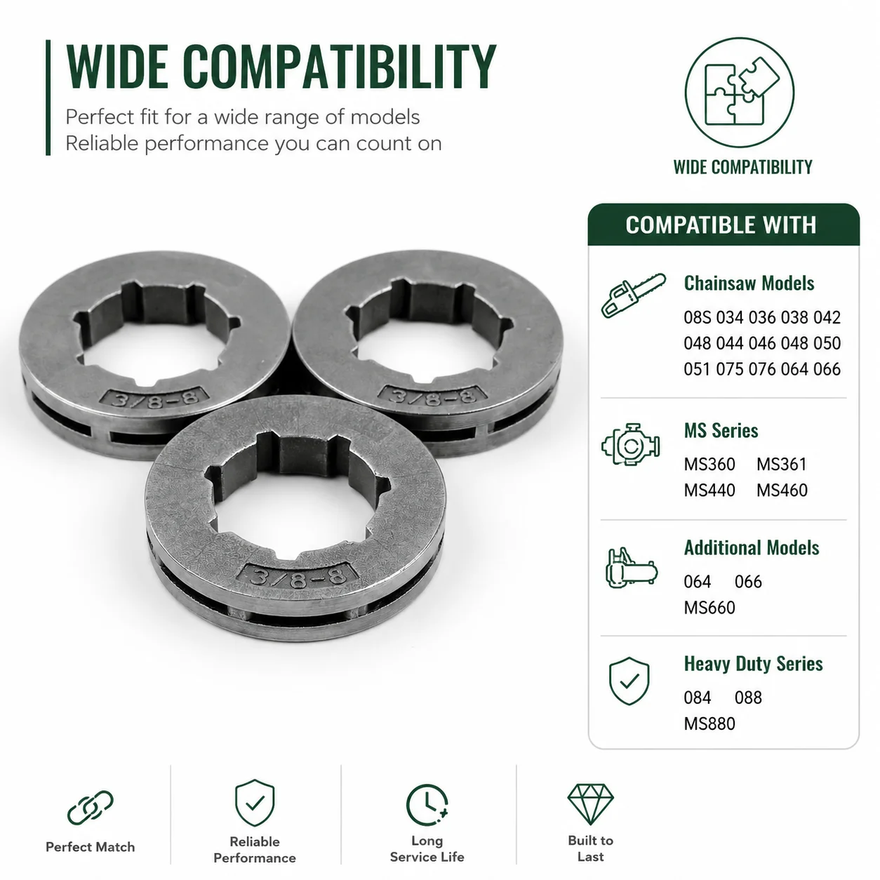 3PC Rim Sprocket 3/8