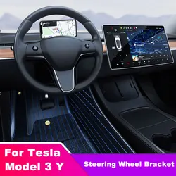 Car 15W Steering Wheel Wireless Charger For Tesla Model 3 Y Phone Panel Fast Wireless Charging Pad Phone Holder Bracket