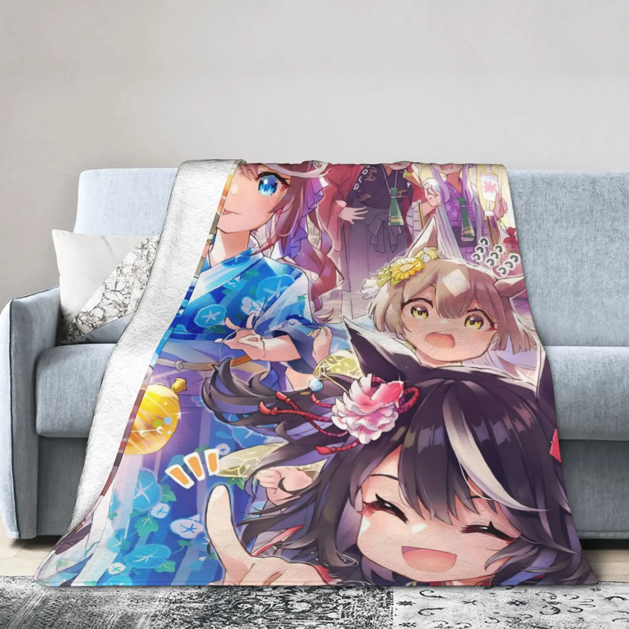 Uma Musume Pretty Derby Blankets Kawaii Animals Fleece Awesome Warm Throw Blankets for Bedspread  Winter