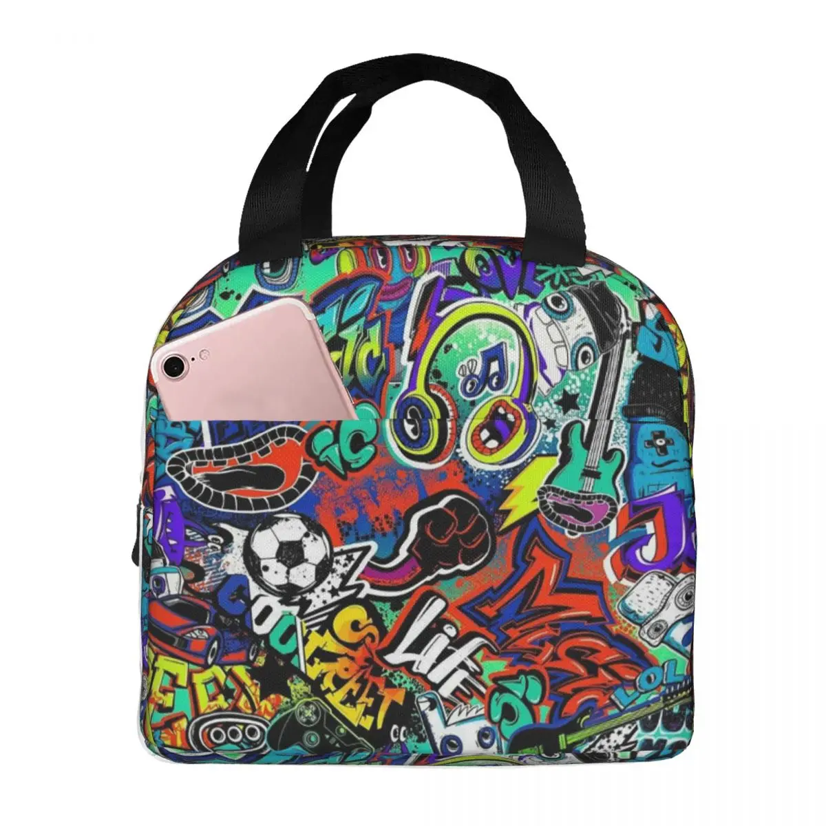 

Sport Cool Soccer Theme Insulated Lunch Bag for Kids School Cooler Thermal Food Box Tote Leakproof Lunch Boxes Container