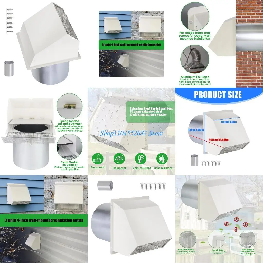 

Y6GD 4 In Wall Mounted Ventilation Grille Heavy Type Steel Easy Installation Enhances Air Exchange