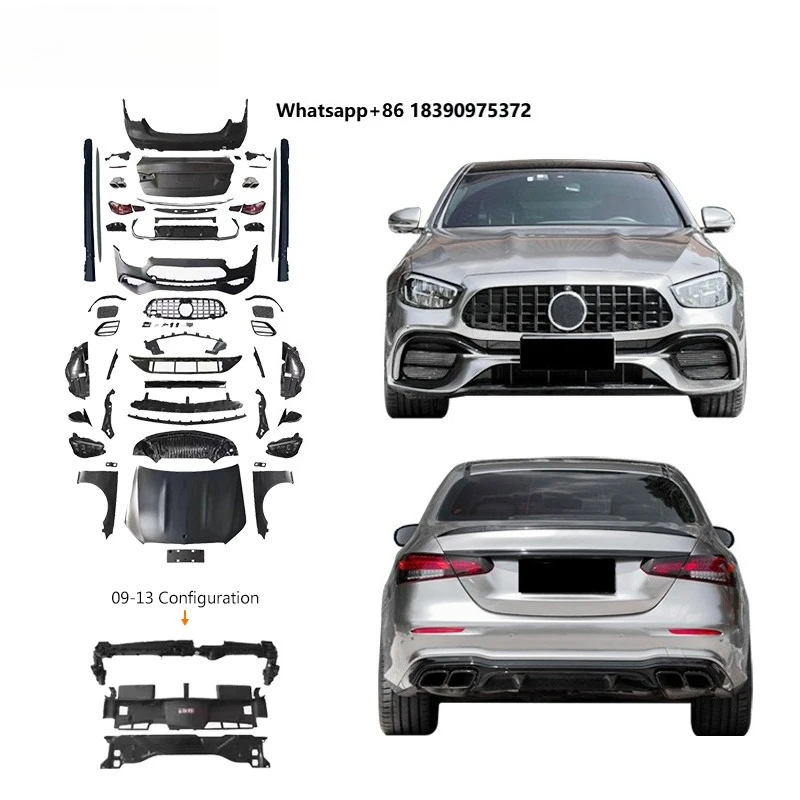 For 2009-2016 Class W212 Upgrade 2021-2023 W213 Bodykit Bumper Hood Fender Lamp Trunk Lid Mirror Cap Side Skirt