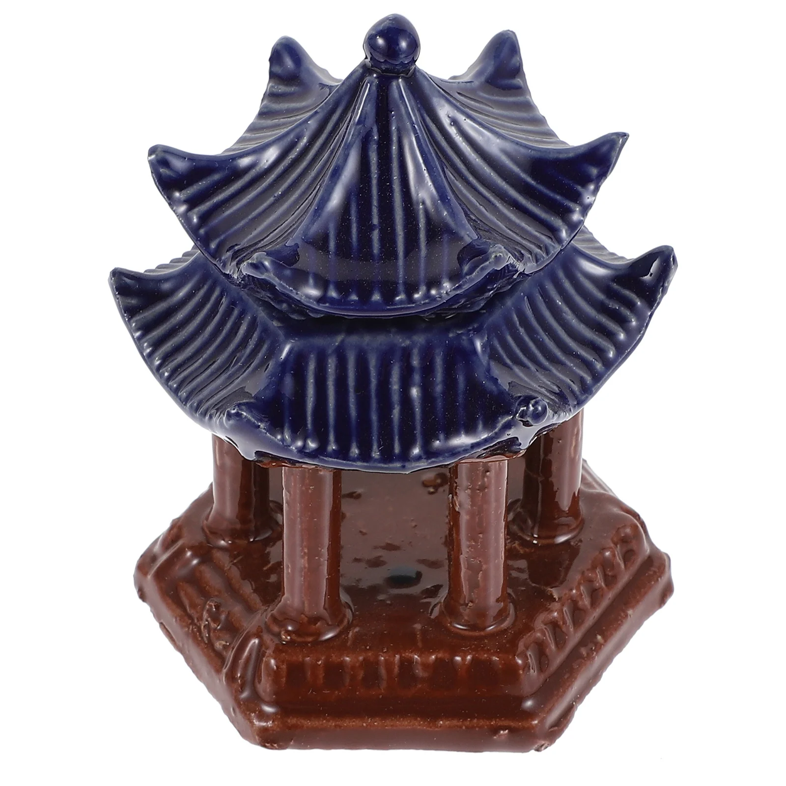 

Ceramic Pavilion Shape Craft Micro Landscape Decor Fish Tank Embellishment Chinese Style Fairy Garden Bonsai Decoration