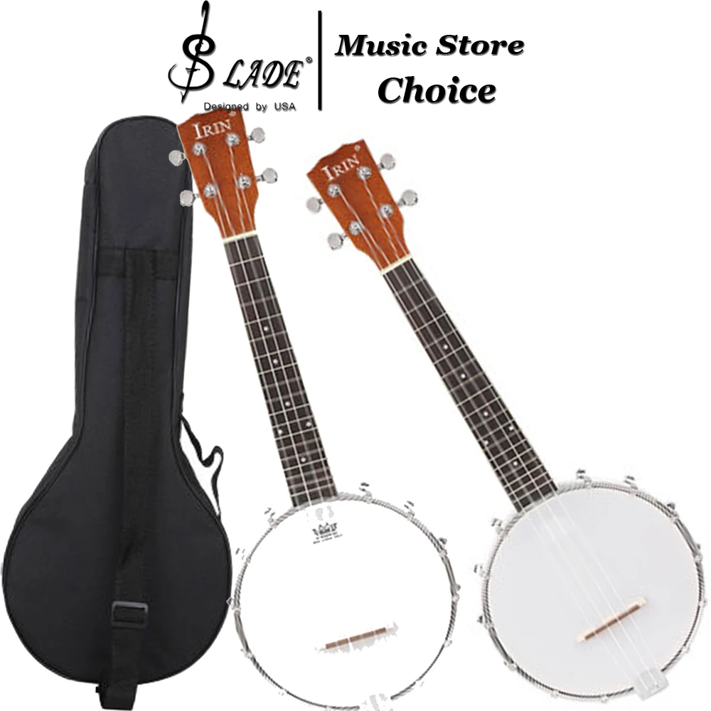 IRIN 4 String Banjo Irish Music Finger Picks Banjo with Package Bag for Playing Jazz Professional String Instrument Accessories