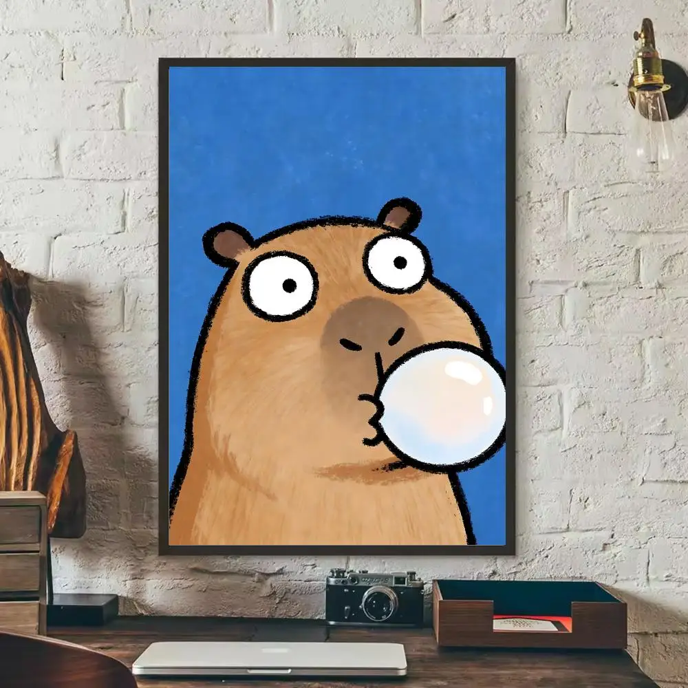 Einfaches, niedliches Kicapara-Cartoon-Poster für Zuhause, Wohnzimmer, Schlafzimmer, Bar, Flur, klebrige Wandkunst, ästhetische Dekoration – Detail 6