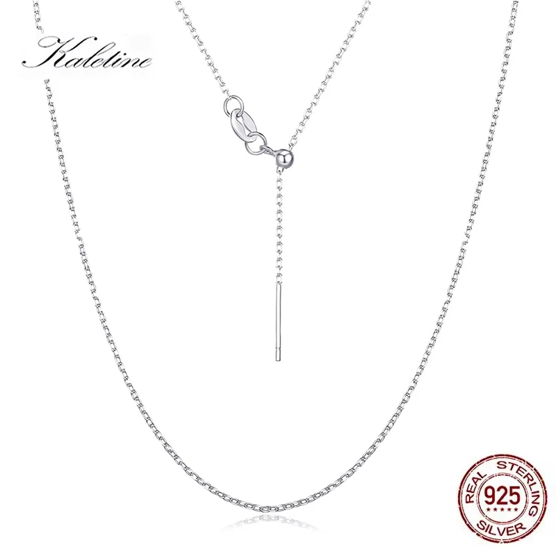 Kaletine Thin Cross Chain Adjustable Necklace 925 Sterling Silver Choker Women Girls Jewelry Collier Kolye Ketting 50cm