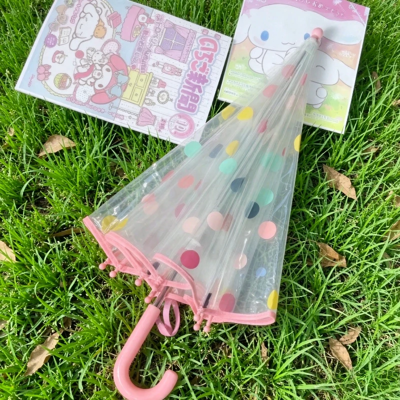 Kids Outdoor Umbrella - Parapluie transparent à pois pour enfants,