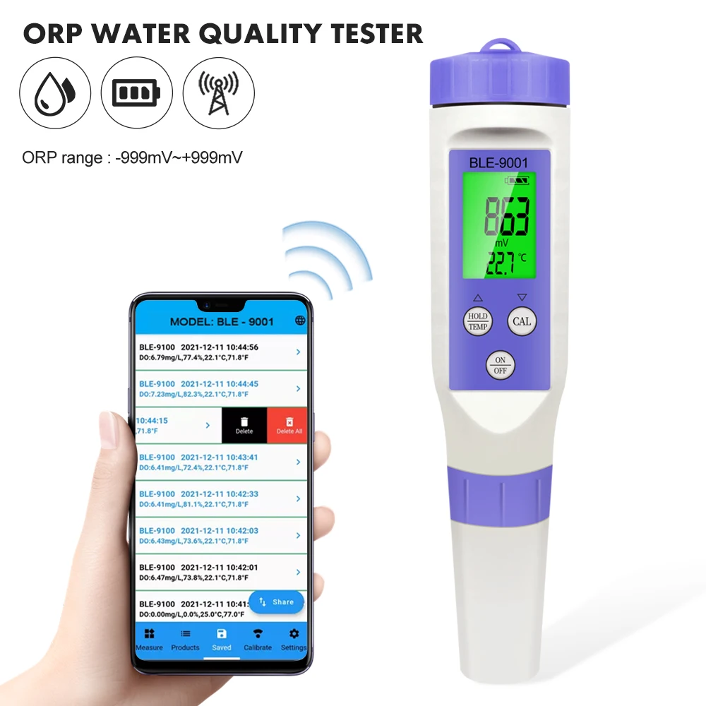 

Blue-Tooth-compatible ORP Meter Online Oxidation Reduction Potential Water Quality Tester APP Control Aquarium Pool Hydroponic