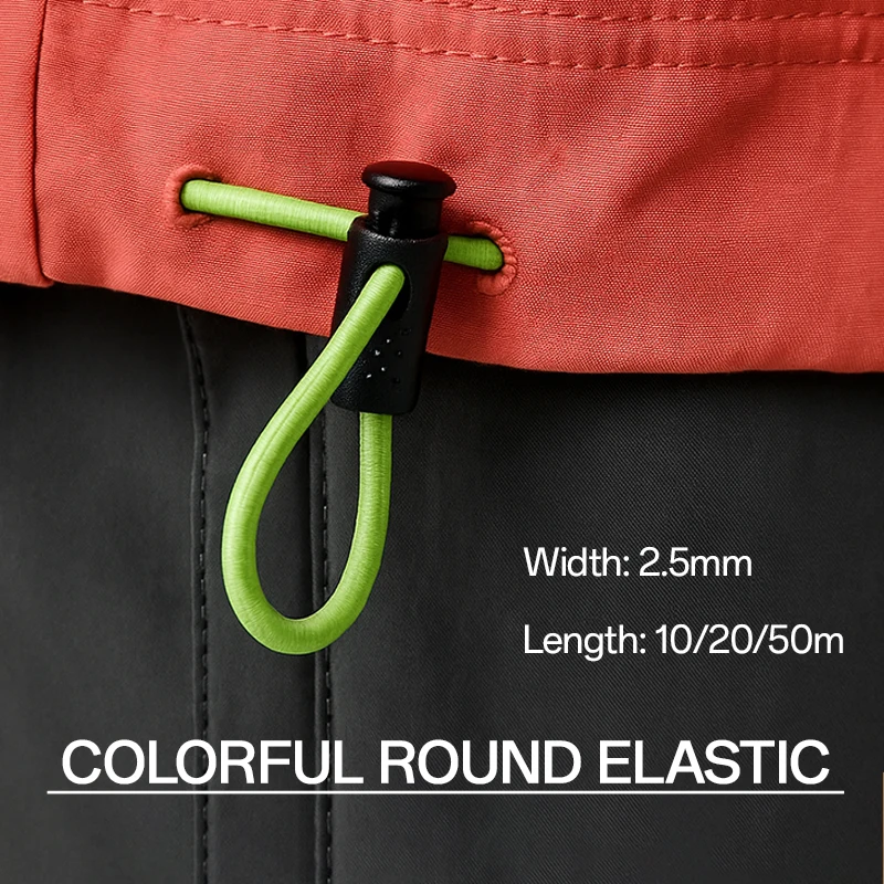 

10-50M 2.5mm Elastics Rope for Sewing Round Rubber Bands Hair Cord Shoes Belt Clothing Stretch Elastic Ropes DIY Accessories