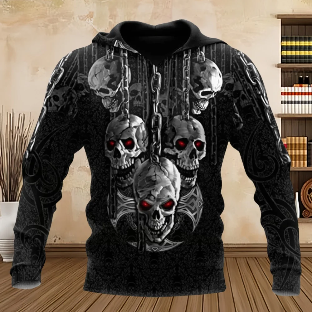 Vintage Skull 3D Print Hoodie Men/Women Casual Fashion Hoodies Men Pullover Sweatshirts Oversized Unisex New in Sweatshirts Tops